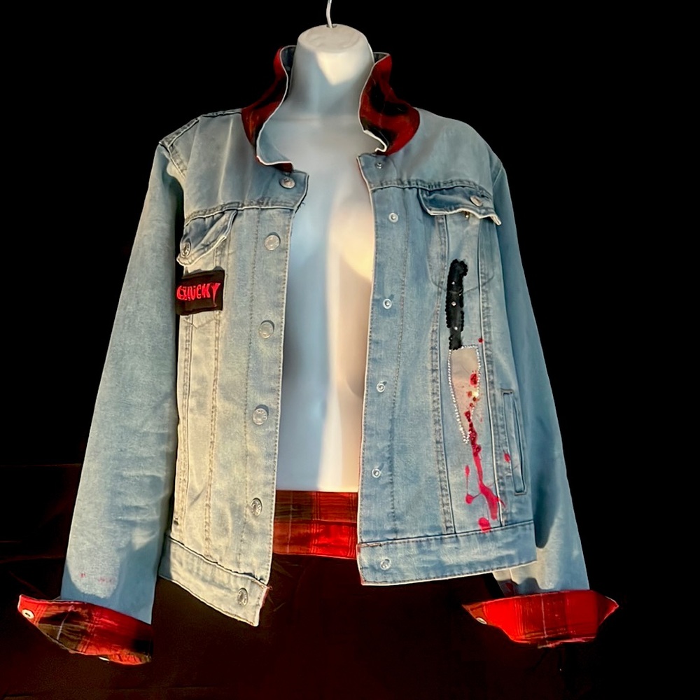 Brand: Musephoria- Embellished denim jacket/Size: Large/ Color:Light Denim